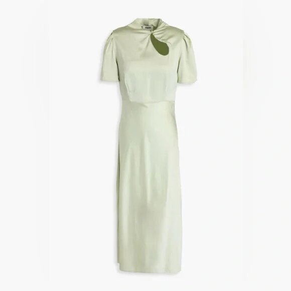 NEWSANDRO Rachel Satin Midi Dress mint Green Size